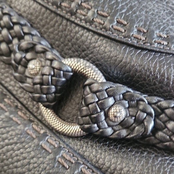 Vintage Brighton Black Hobo Bag with Woven Detailing - Picture 8 of 15